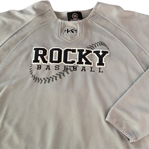 X-Grain Sportswear Rockies Baseball Jersey Pullover Crew Neck Long Sleeves Gray - Picture 12 of 12